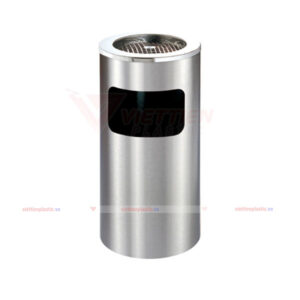 Thùng Rác Inox Tròn Gạt Tàn – Trung