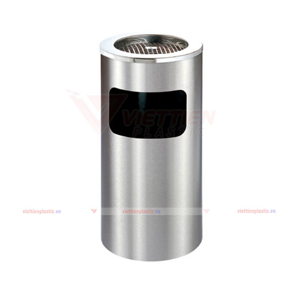 Thùng Rác Inox Tròn Gạt Tàn – Trung