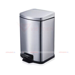 Thùng rác inox chữ nhật đạp chân 15 lít