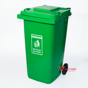 Thùng Rác Nhựa 240L Có Bánh Xe Màu Xanh Lá